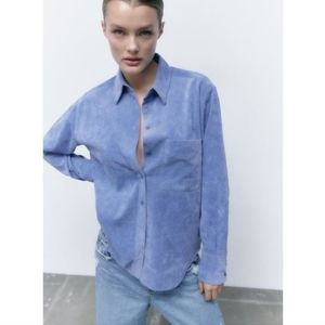 ZARA Corduroy Button Down Shirt Size XS